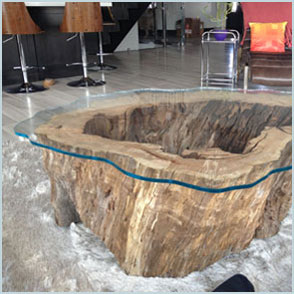 Custom glass table top