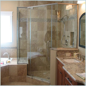 Custom glass shower enclosure